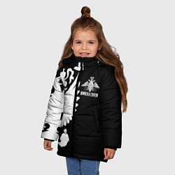 Куртка зимняя для девочки Войска связи, цвет: 3D-черный — фото 2