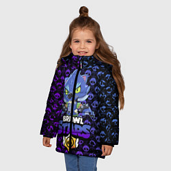 Куртка зимняя для девочки Brawl stars leon оборотень, цвет: 3D-черный — фото 2