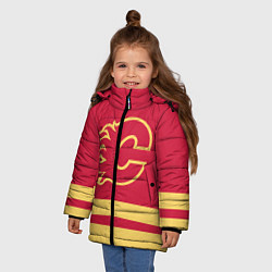 Куртка зимняя для девочки Калгари Флэймз, цвет: 3D-светло-серый — фото 2