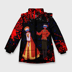 Куртка зимняя для девочки CountryHumans, цвет: 3D-черный