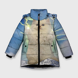 Куртка зимняя для девочки Грозовой Котик, цвет: 3D-черный