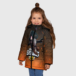 Куртка зимняя для девочки Brawl Stars Crow Ворон, цвет: 3D-светло-серый — фото 2