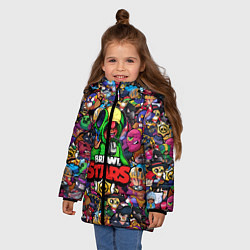 Куртка зимняя для девочки BRAWL STARS:LEON, цвет: 3D-черный — фото 2