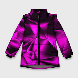 Куртка зимняя для девочки НЕОНОВАЯ ТЕКСТУРА, цвет: 3D-светло-серый