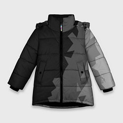 Куртка зимняя для девочки Dark abstraction, цвет: 3D-черный