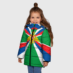 Куртка зимняя для девочки Пограничные Войска, цвет: 3D-красный — фото 2