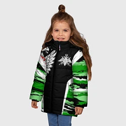 Куртка зимняя для девочки Пограничные Войска, цвет: 3D-красный — фото 2
