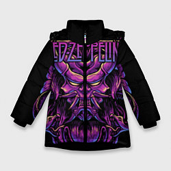 Куртка зимняя для девочки Led Zeppelin, цвет: 3D-черный