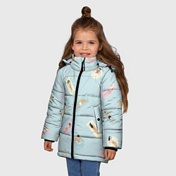 Куртка зимняя для девочки Пляжный сезон, цвет: 3D-черный — фото 2