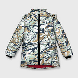 Куртка зимняя для девочки Узор красками, цвет: 3D-красный