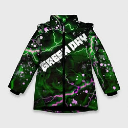 Куртка зимняя для девочки GreenDay, цвет: 3D-черный