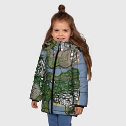 Куртка зимняя для девочки San andreas, цвет: 3D-черный — фото 2
