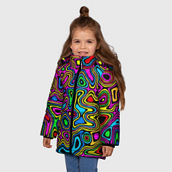 Куртка зимняя для девочки Психоделика, цвет: 3D-черный — фото 2