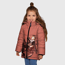 Куртка зимняя для девочки Чуя Накахара, цвет: 3D-черный — фото 2