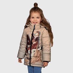 Куртка зимняя для девочки Дазай и Чуя, цвет: 3D-черный — фото 2