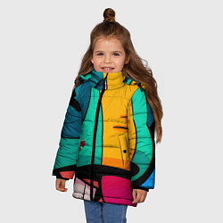 Куртка зимняя для девочки Brawl stars vintage leon, цвет: 3D-светло-серый — фото 2
