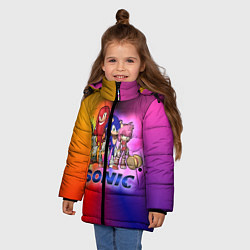 Куртка зимняя для девочки Команда Соника, цвет: 3D-черный — фото 2