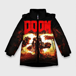 Куртка зимняя для девочки DOOM 25 years, цвет: 3D-черный