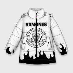 Куртка зимняя для девочки RAMONES, цвет: 3D-черный