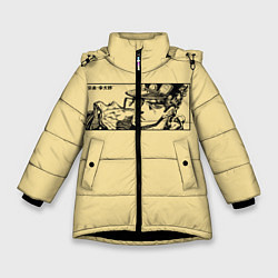 Куртка зимняя для девочки Невероятные приключения джоджо, цвет: 3D-черный