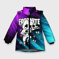 Куртка зимняя для девочки FORTNITE X MARSHMELLO, цвет: 3D-светло-серый