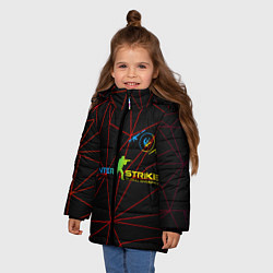 Куртка зимняя для девочки CSGO, цвет: 3D-черный — фото 2