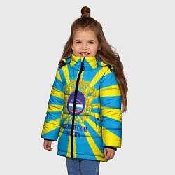 Куртка зимняя для девочки Космические войска, цвет: 3D-черный — фото 2