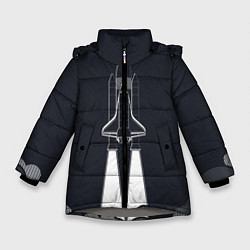 Куртка зимняя для девочки Полет в никуда, цвет: 3D-светло-серый