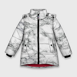 Куртка зимняя для девочки Мрамор, цвет: 3D-красный