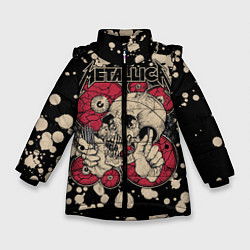 Куртка зимняя для девочки Metallica, цвет: 3D-черный