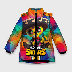 Куртка зимняя для девочки Brawl stars poco Поко, цвет: 3D-черный