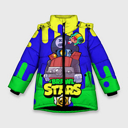 Куртка зимняя для девочки Brawl Stars Леон х Дэррил, цвет: 3D-черный