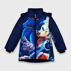 Куртка зимняя для девочки Sonic, цвет: 3D-черный