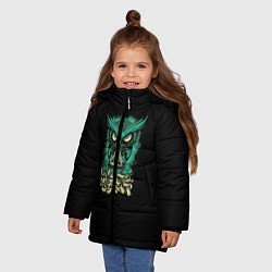 Куртка зимняя для девочки Owl 1, цвет: 3D-черный — фото 2