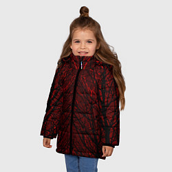Куртка зимняя для девочки Ветви, цвет: 3D-светло-серый — фото 2
