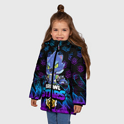 Куртка зимняя для девочки Brawl stars leon shark, цвет: 3D-черный — фото 2