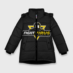 Куртка зимняя для девочки COVID-19, цвет: 3D-черный