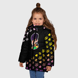 Куртка зимняя для девочки Jojo diamond, цвет: 3D-черный — фото 2
