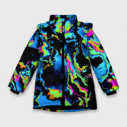 Куртка зимняя для девочки Кислотность, цвет: 3D-черный
