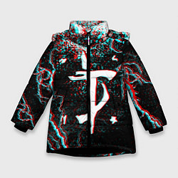 Куртка зимняя для девочки DOOM ETERNAL GLITCH, цвет: 3D-черный