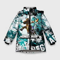 Куртка зимняя для девочки Minecraft Майнкрафт, цвет: 3D-светло-серый