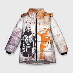 Куртка зимняя для девочки Half life attack, цвет: 3D-светло-серый
