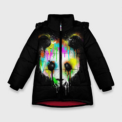 Куртка зимняя для девочки Панда в краске, цвет: 3D-красный