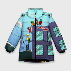 Куртка зимняя для девочки Южный парк, цвет: 3D-черный