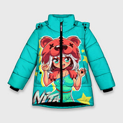 Куртка зимняя для девочки BEAR GIRL, цвет: 3D-черный