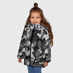 Куртка зимняя для девочки ГОРОДСКОЙ КАМУФЛЯЖ, цвет: 3D-светло-серый — фото 2