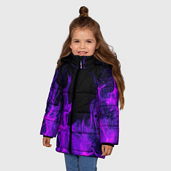 Куртка зимняя для девочки ФИОЛЕТОВЫЙ ОГОНЬ цвета 3D-черный — фото 2