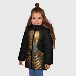 Куртка зимняя для девочки Скелет В Золоте, цвет: 3D-черный — фото 2