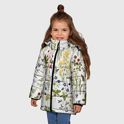 Куртка зимняя для девочки Flowers, цвет: 3D-черный — фото 2