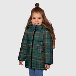Куртка зимняя для девочки Шотландка, цвет: 3D-светло-серый — фото 2